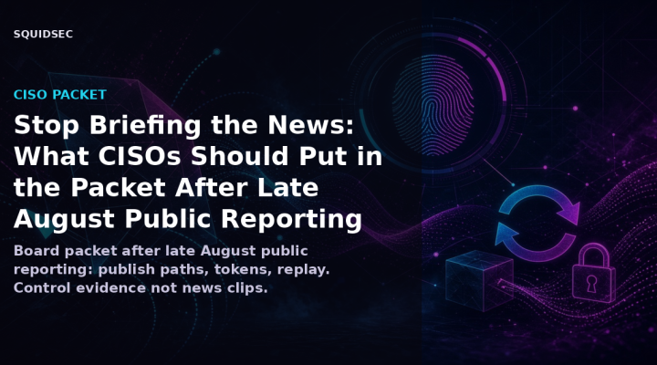 Stop Briefing the News: What CISOs Should Put in the Packet After Late August Public Reporting on Publish Paths, Tokens, and Replay